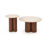 Soffbord mocca med Travertintopp 80 cm