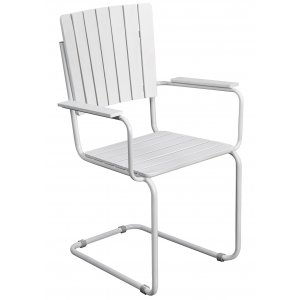 Holm� utematstol med armst�d vit