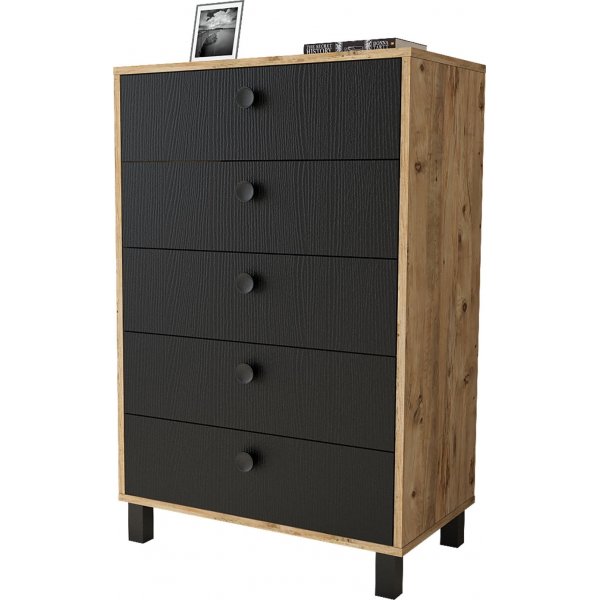 Vilamo byrå 82 - Furu/svart Vilamo byrå 82 - Furu/svart