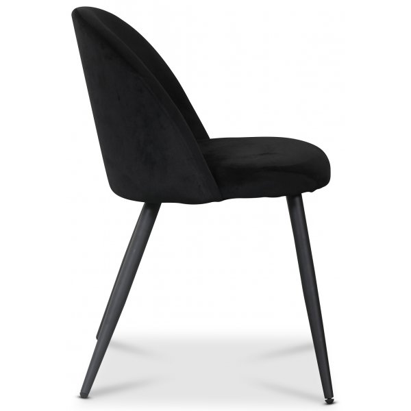 Alice stol - Svart sammet / Svarta ben