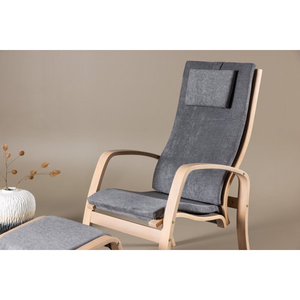 Grötö loungestol - Mörkgrå/whitewash Grötö loungestol - Mörkgrå/whitewash