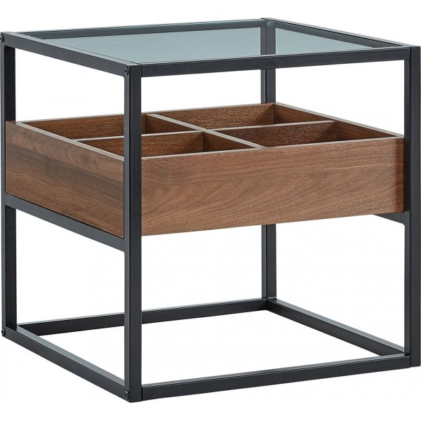 Harmony salontafel 50 x 50 cm - Walnoot/zwart