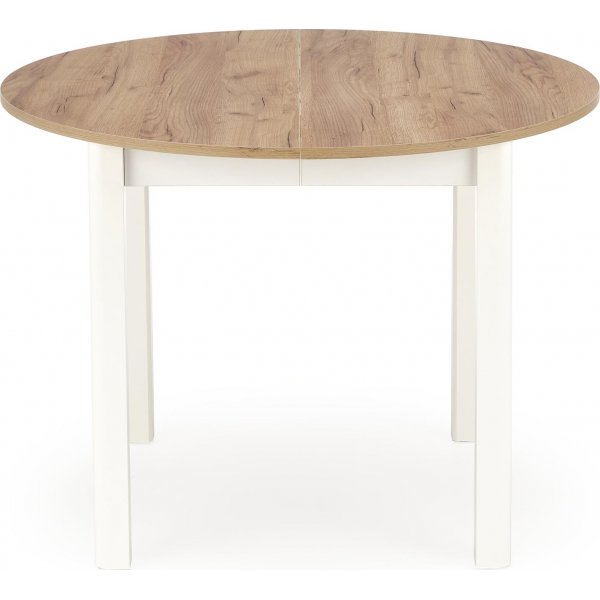 Ronde uitschuifbare eettafel eiken/wit 102-142 cm - Berivan