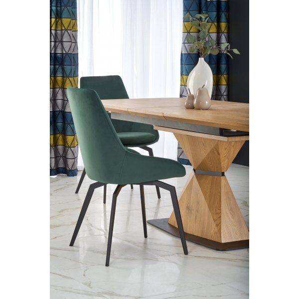 Table  manger Diamond 160-200 x 89 cm - Chne/noir