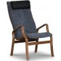 Lammet ftlj i frskinn canberra grey - Brunbetsad ek + Textilskydd fr mbler
