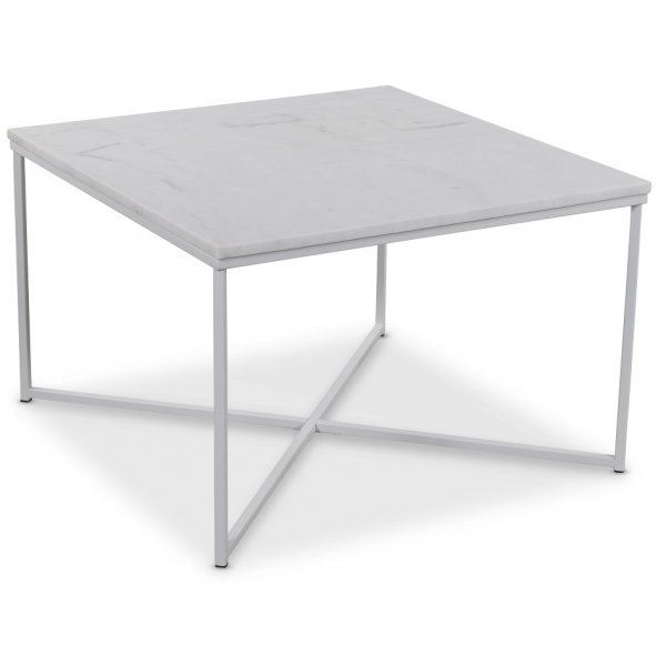 Maryland soffbord 75x75 cm - Vit kta Marmor / Vit