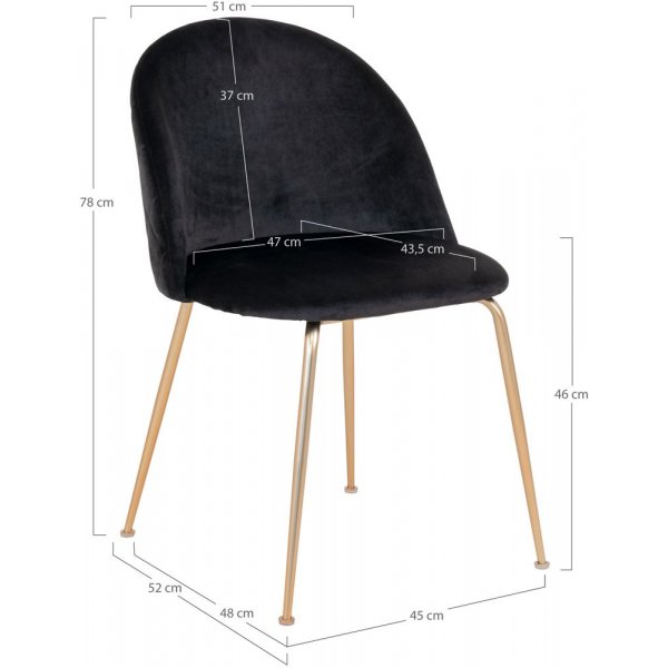 Chaise Geneve - Noir/laiton Chaise Geneve - Noir/laiton