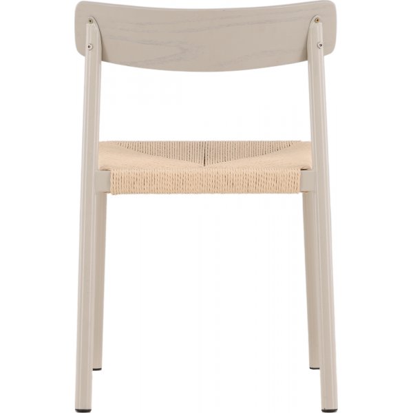 Chaise de salle à manger avec assise en rotin - Greige Chaise de salle à manger avec assise en rotin - Greige