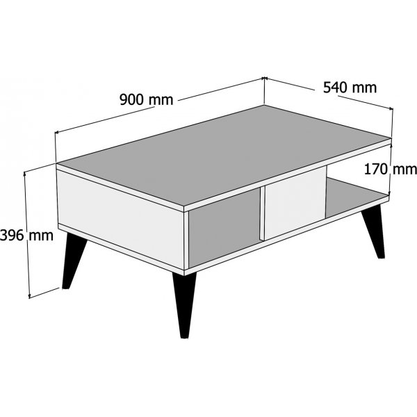 Table basse Lidya 90 x 54 cm - Noyer/marbre Table basse Lidya 90 x 54 cm - Noyer/marbre