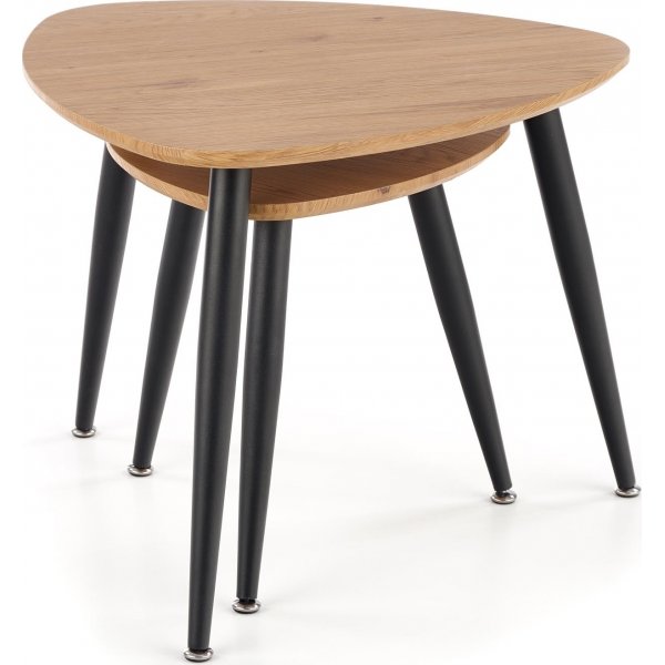 Table basse Adaline 40x40 | 60x60 cm - Chêne/noir Table basse Adaline 40x40 | 60x60 cm - Chêne/noir