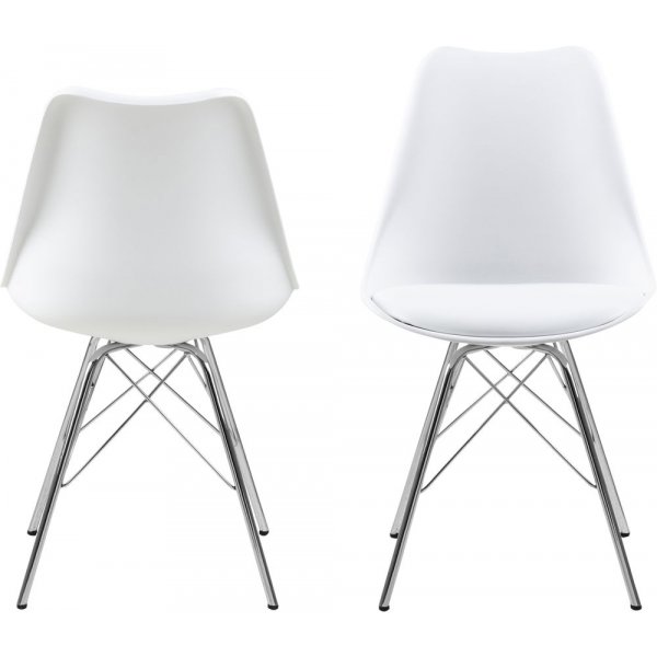 Eris eetkamerstoel - Wit/chroom