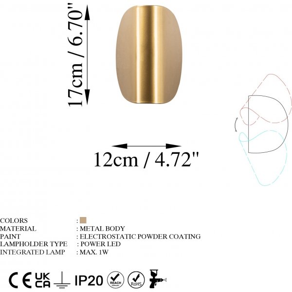 Potisto wandlamp - Goud