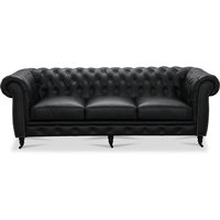 Chesterfield Cambridge 3-sits soffa - Svart anilinläder Chesterfield Cambridge 3-sits soffa - Svart anilinläder