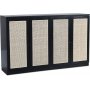 Level sideboard i svartbetsad ek med drrar i rotting 140 cm