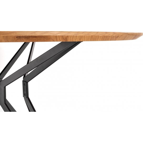 Table à manger ronde Dwain Ø120 cm - Chêne/noir Table à manger ronde Dwain Ø120 cm - Chêne/noir