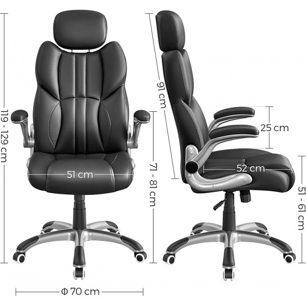 Chaise de bureau Yasmina - Noir Chaise de bureau Yasmina - Noir