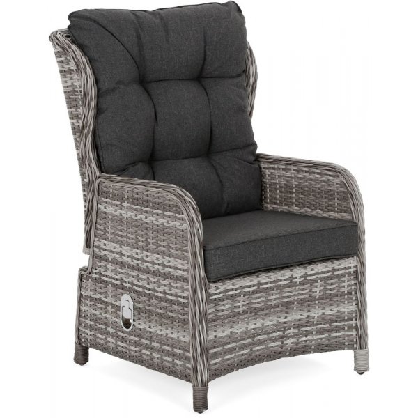 St�llbar f�t�lj Sofia med fotpall & bord - Gr�/gr� melerad