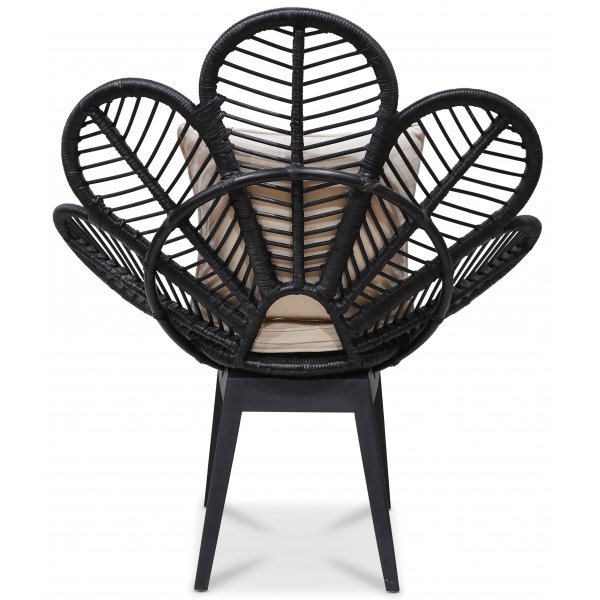 Fåtölj svart/rotting - Peacock + Fläckborttagare för möbler Fåtölj svart/rotting - Peacock + Fläckborttagare för möbler