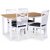 Fårö matgrupp; matbord 140x90 cm - Vit / oljad ek med 4 st Fårö matstolar med grå tygsits