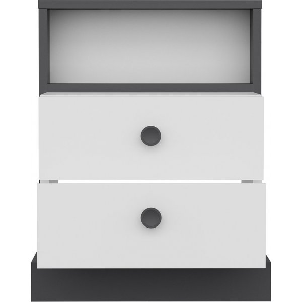 Table de chevet Life - Anthracite/blanc Table de chevet Life - Anthracite/blanc