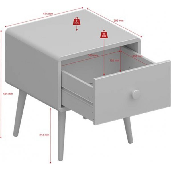 Table de chevet Gaia - Blanc