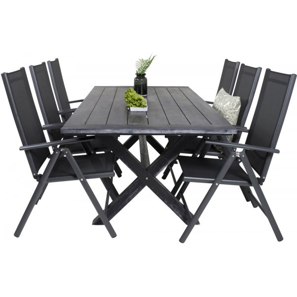 Rives utematgrupp med 6 st Break stolar - Svart