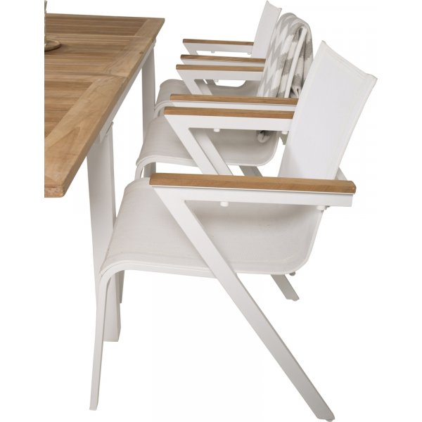 Panama utematgrupp med 6 st Mexico stolar - Natur/Vit