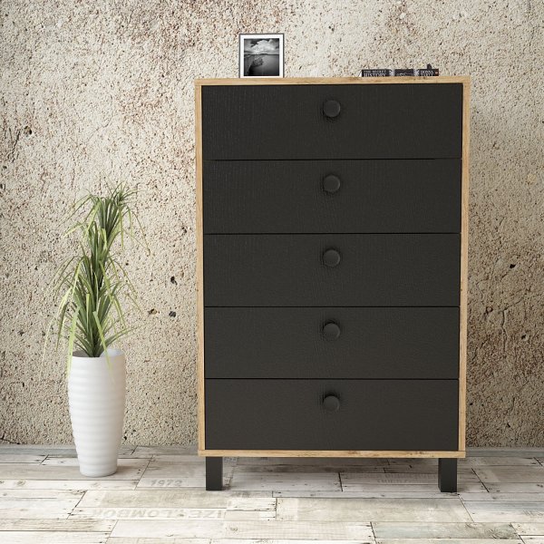 Vilamo byrå 82 - Furu/svart Vilamo byrå 82 - Furu/svart