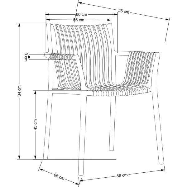 Cadeira matstol 492 - Svart