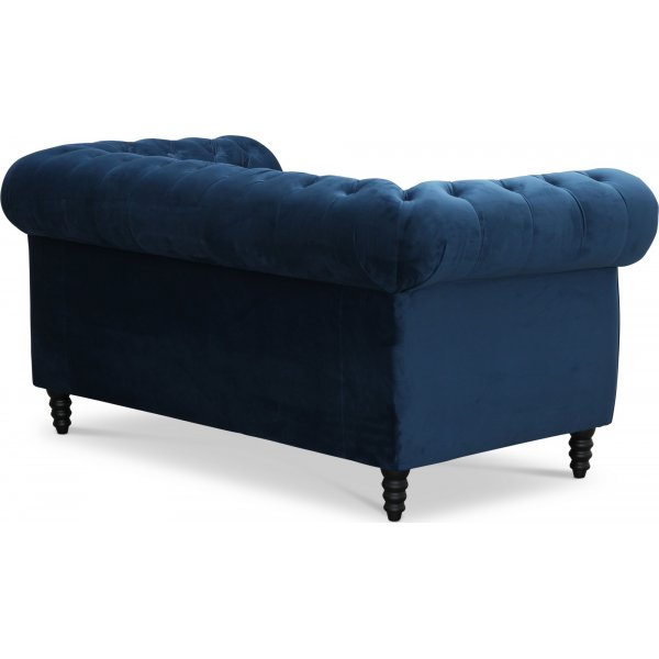 Chesterfield Cambridge 2-sits soffa - Blå sammet Chesterfield Cambridge 2-sits soffa - Blå sammet