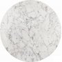 Medan frlngningsbart runt matbord 100x168 x 100 cm - Vit marmor laminat