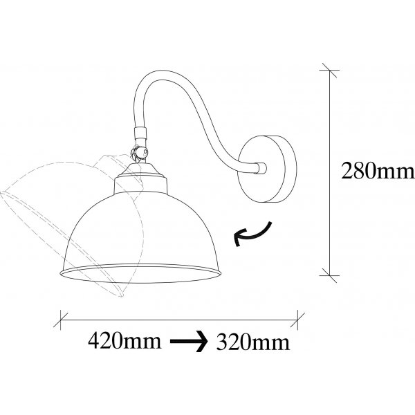 Samba wandlamp 3742 - Zwart