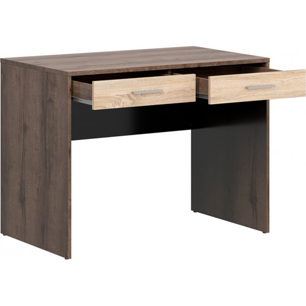 Bureau Nepo Plus avec 2 tiroirs 100 x 59 cm - Chêne foncé/chêne clair Bureau Nepo Plus avec 2 tiroirs 100 x 59 cm - Chêne foncé/chêne clair