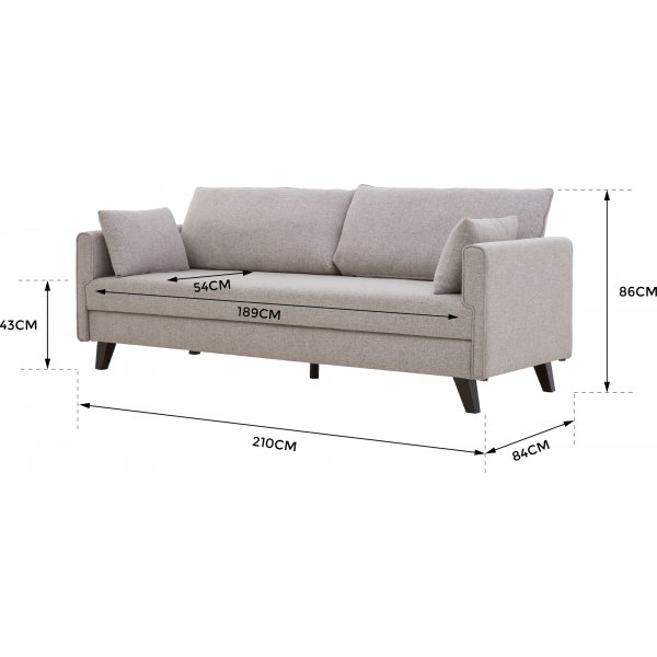 Slaapbank 210 cm beige - Bella + Vlekverwijderaar voor meubels Slaapbank 210 cm beige - Bella + Vlekverwijderaar voor meubels