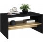 Apollon soffbord 90 x 45 cm - Svart marmor/safir/ek
