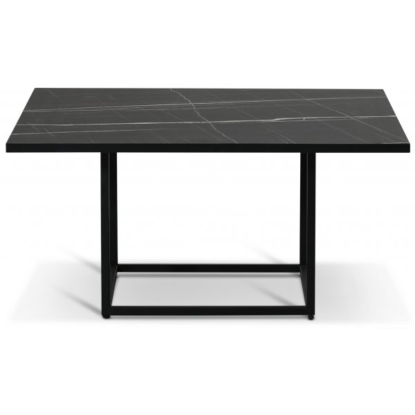 Sintorp soffbord 90 x 90 cm - Svart marmor (Exklusivt laminat) + Textilrengring fr mbler