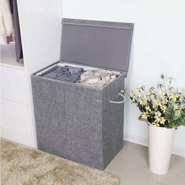 Panier  linge Petronella 142 l - Gris clair