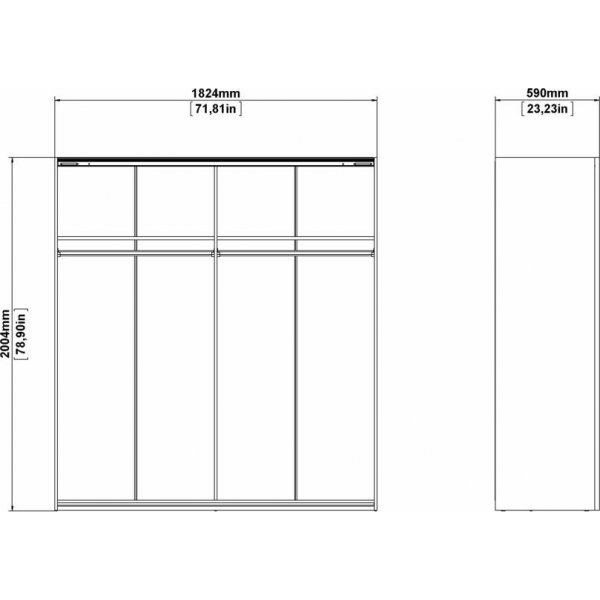 Verona garderob med spegeldörr - Svart Verona garderob med spegeldörr - Svart