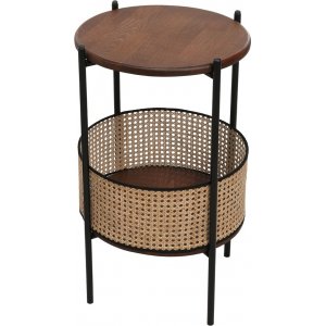 Table d'appoint Pergo avec panier 40 cm - Noyer