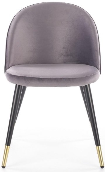 Chaise de salle  manger Paulina - Gris (velours) / Laiton + Pieds de meubles