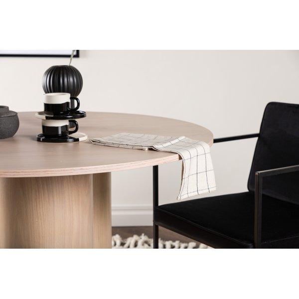 Table à manger ronde 110 cm Blanchi - Olivia Table à manger ronde 110 cm Blanchi - Olivia