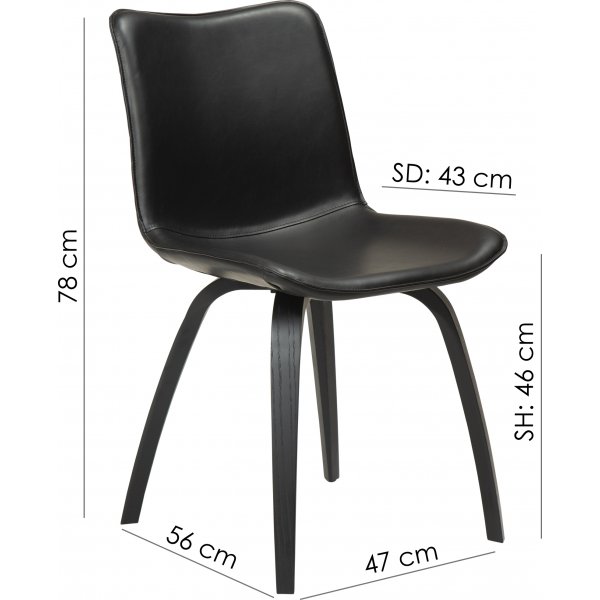 Chaise Glee - PU noir/chêne Chaise Glee - PU noir/chêne