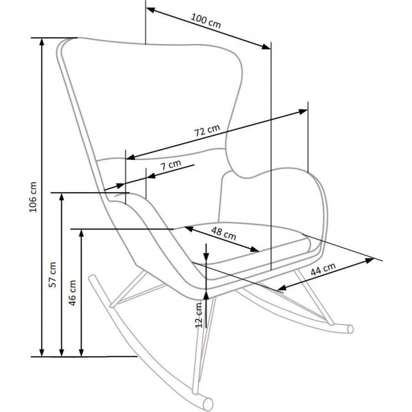 Chaise à bascule Doro - Blanc crème/noir + Nettoyage textile pour meubles Chaise à bascule Doro - Blanc crème/noir + Nettoyage textile pour meubles