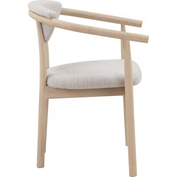 Ryan matstol - Beige boucle/vitpigmenterad ek Ryan matstol - Beige boucle/vitpigmenterad ek