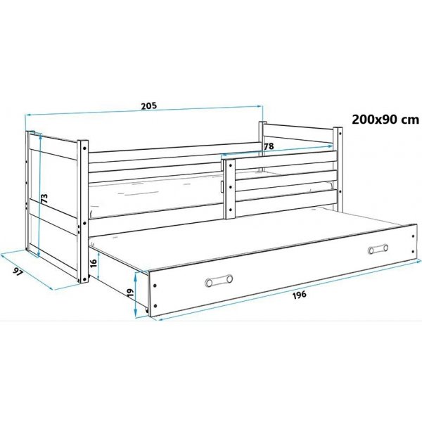 Århus juniorbed met extra bed - Elke kleur en maat Århus juniorbed met extra bed - Elke kleur en maat