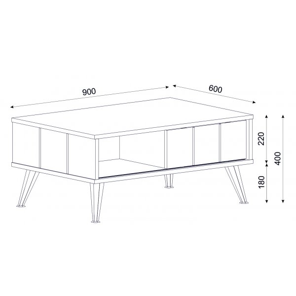 Neno soffbord 90 x 60 cm - Mörkbrun Neno soffbord 90 x 60 cm - Mörkbrun