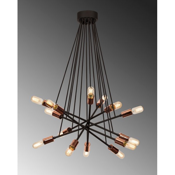 Plafonnier Okini - Noir/cuivre Plafonnier Okini - Noir/cuivre