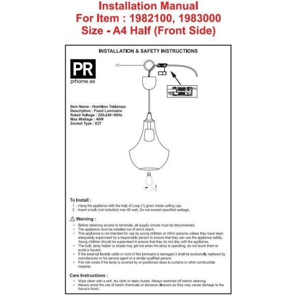Plafonnier Hamilton - Verre clair/noir - 30 cm Plafonnier Hamilton - Verre clair/noir - 30 cm