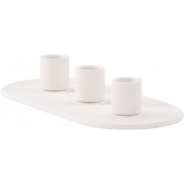 Dian ljusstake 24 x 10,5 x 4 cm - Vit