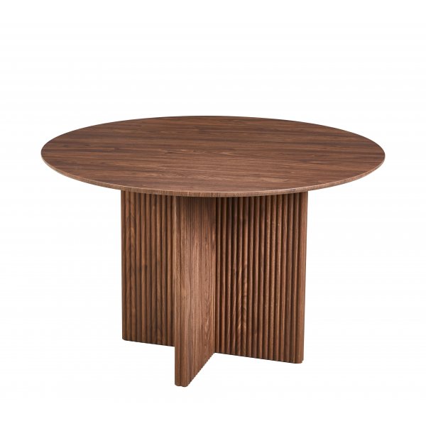 Matgrupp Crossby bord �120cm i valn�t med 4st Ludvig matstol i valn�t